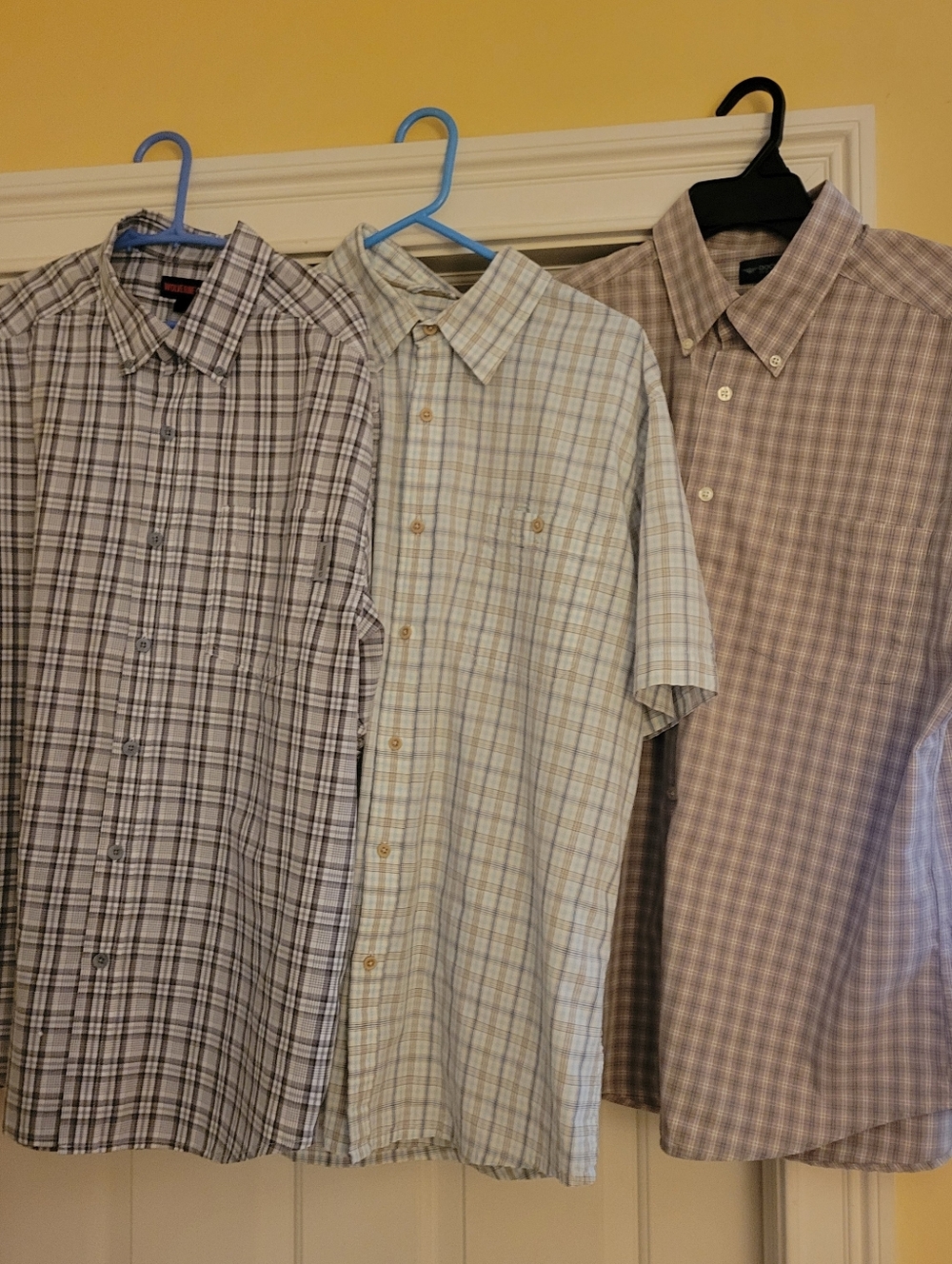 Lot of 3 Men's Large Short Sleeve Button-down Striped Shirts